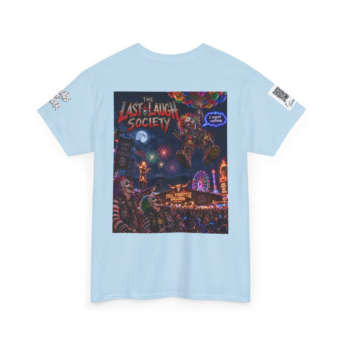 The Last Laugh Society Tee #144 — Carnival Clown Horror Graphic T-Shirt