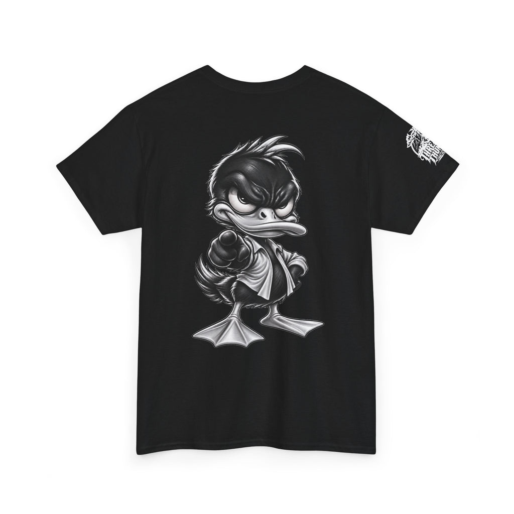 Monochrome Rebel Duck Character Back Graphic Tee