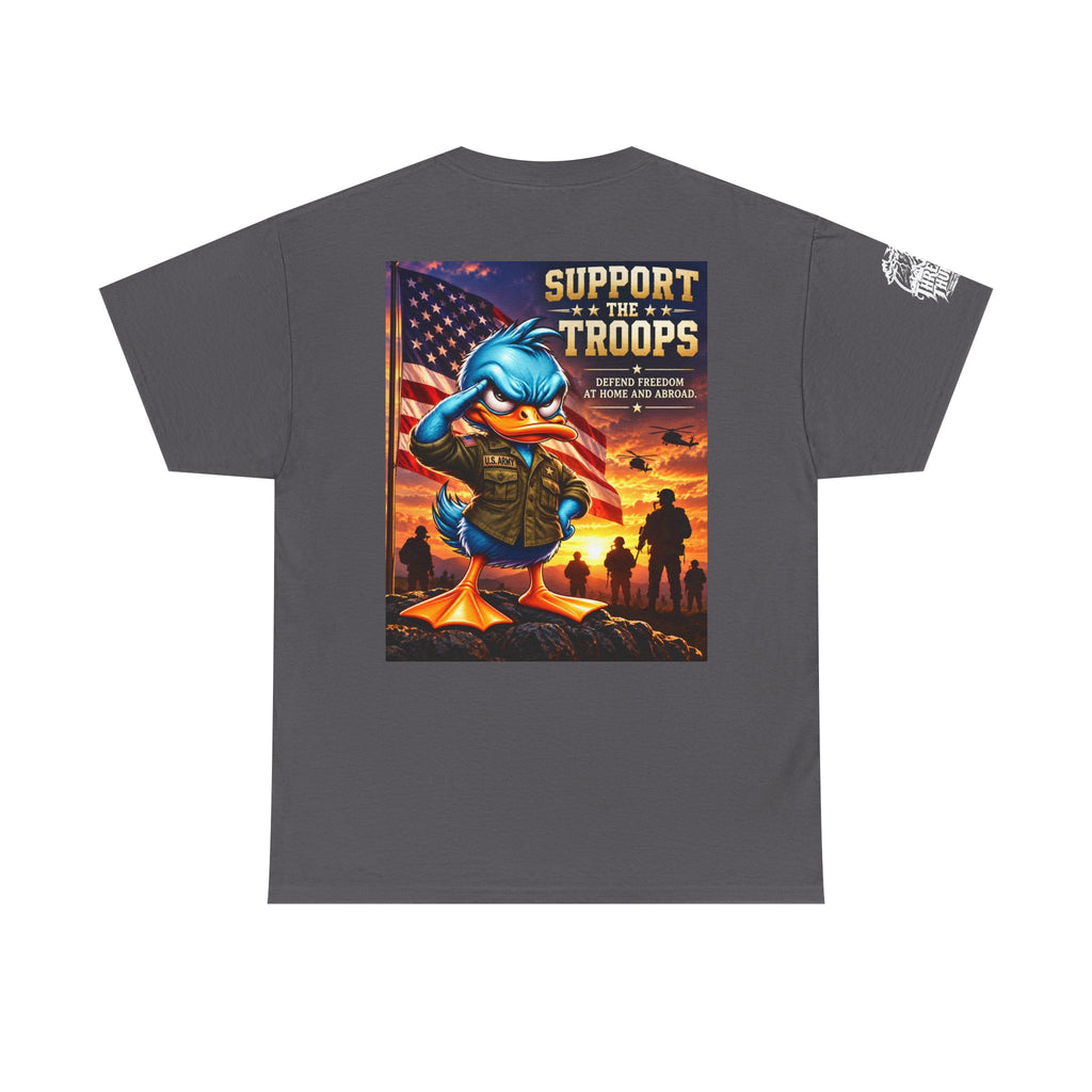 Support the Troops — Defend Freedom at Home and Abroad Back Graphic Tee