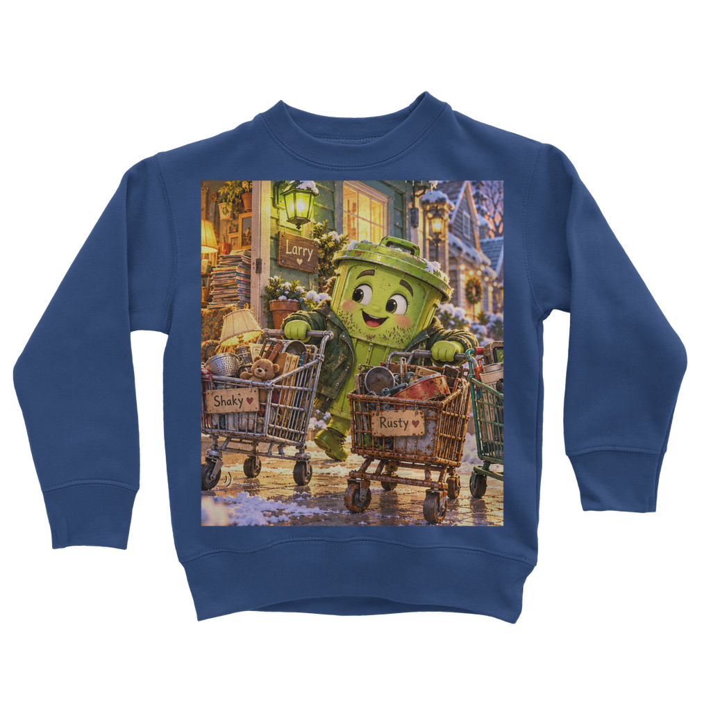 Trash Can Row Classic Kids Sweatshirt