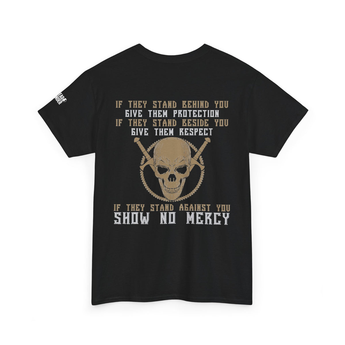 T-Shirt — 'Show No Mercy' Tactical Skull American Flag Tee