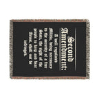 Second Amendment Woven Blanket — Rustic Constitution Quote Throw