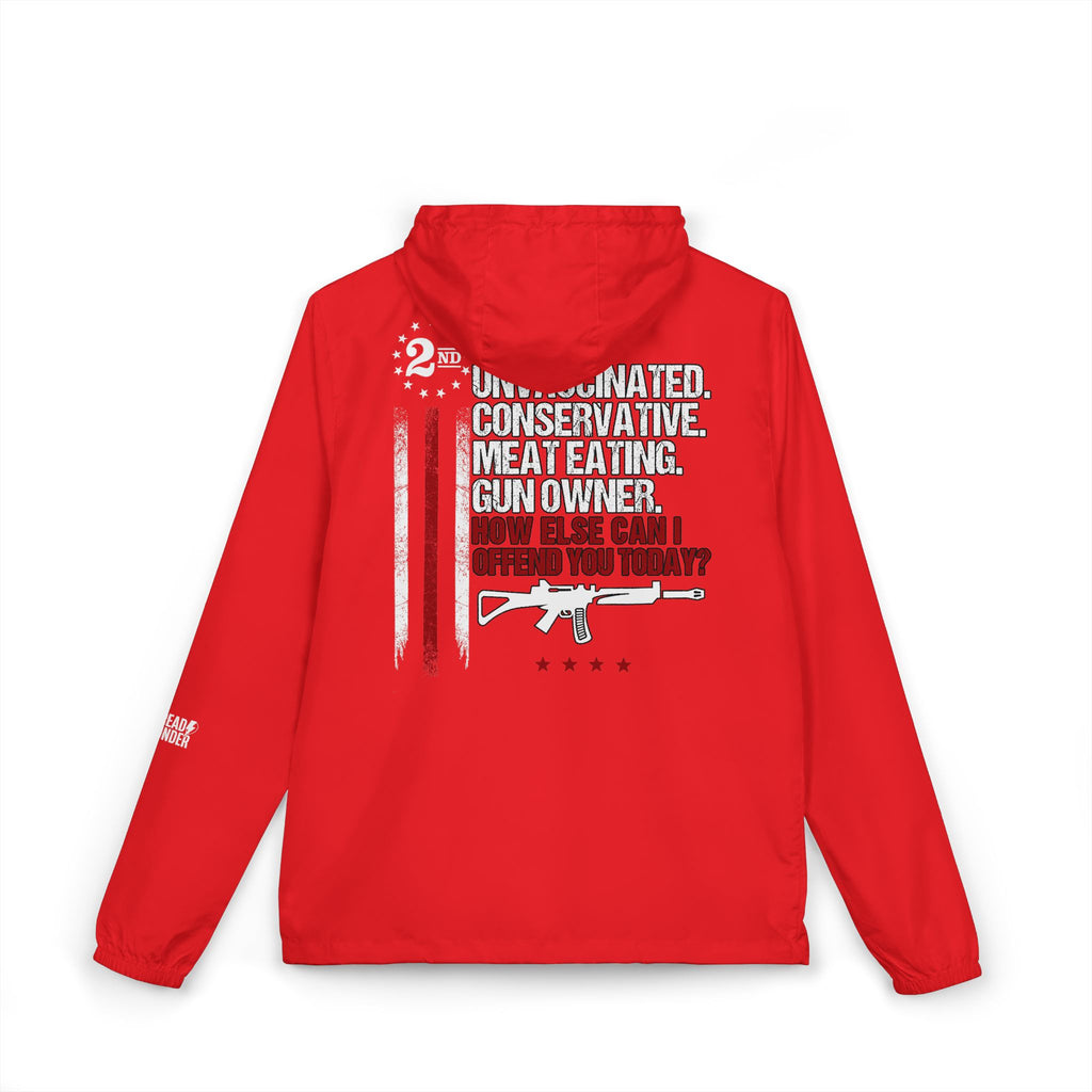 Windbreaker Jacket — '2nd Amendment: Unvaccinated Conservative' Patriotic Rifle Design