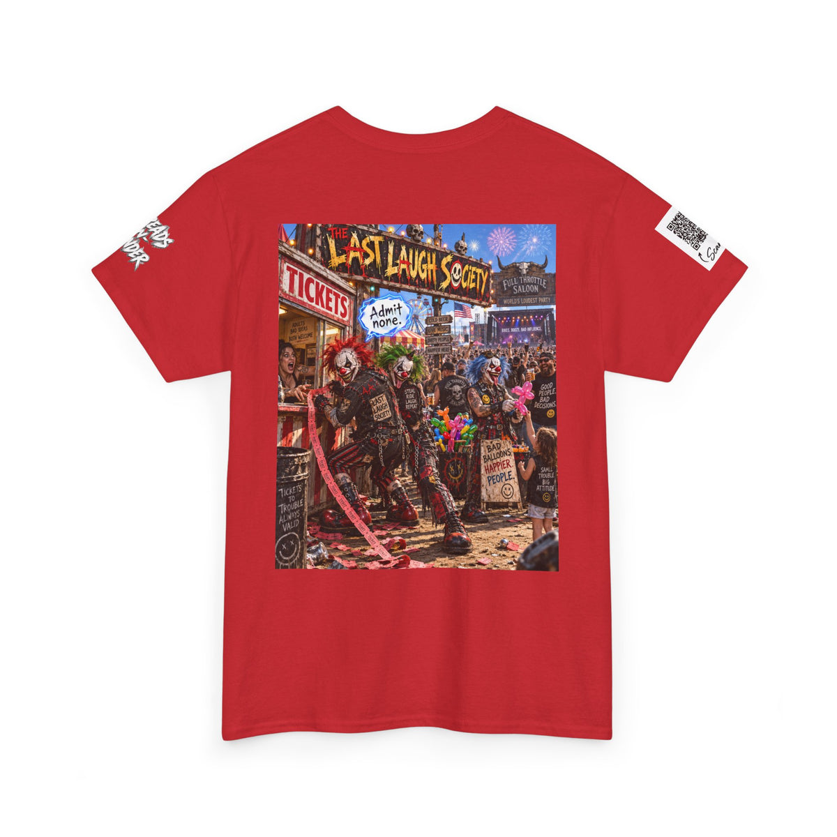 The Last Laugh Society Tee #142 — Carnival Clown Horror Graphic T-Shirt