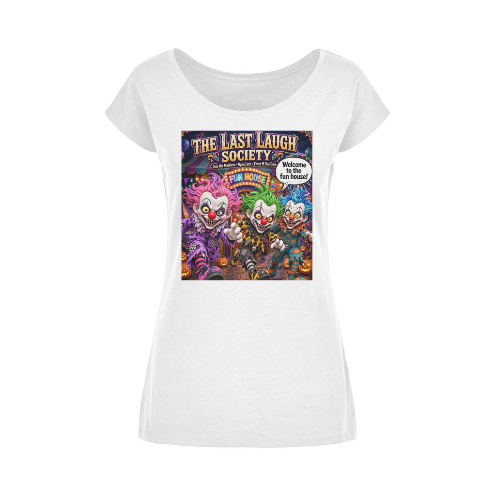 The Last Laugh Society Wide Neck Womens T-Shirt XS-5XL