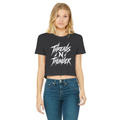 Falling Rocks COllection Classic Women's Cropped Raw Edge T-Shirt