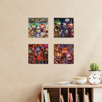 The Last Laugh Society Square Wall Tiles Set of 4