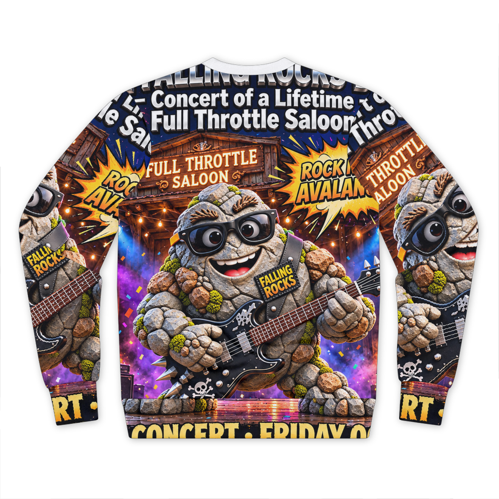 Falling Rocks Collection Performance Cut and Sew Sublimation Unisex Sweatshirt
