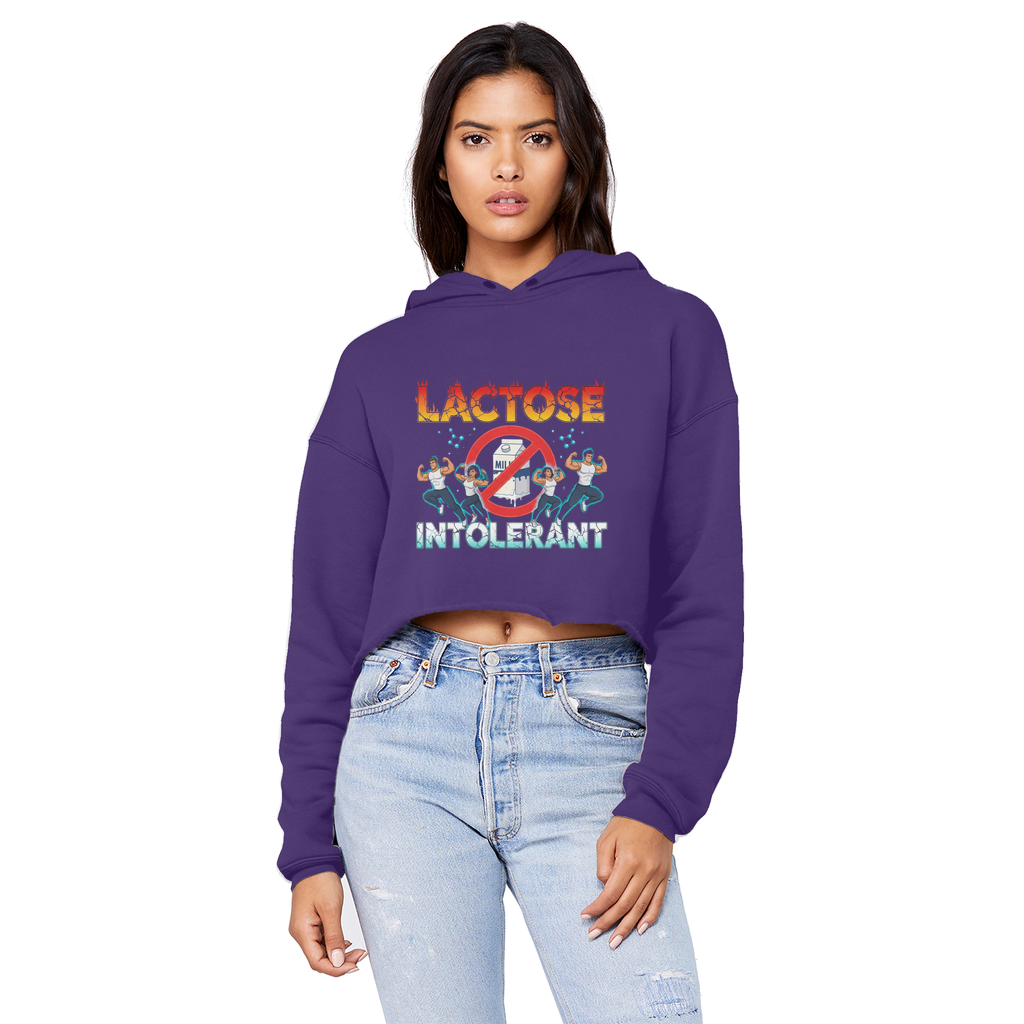 AOB Cropped Raw Edge Boyfriend Hoodie