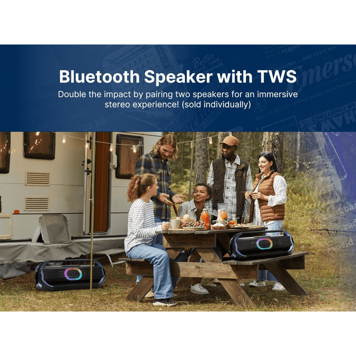 Emerson Triad Grip XL Portable Bluetooth LED Party Speaker