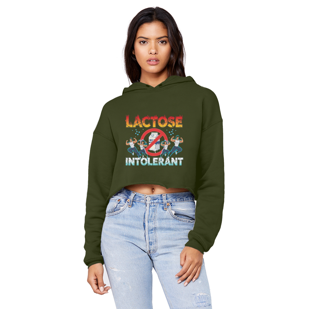 AOB Cropped Raw Edge Boyfriend Hoodie