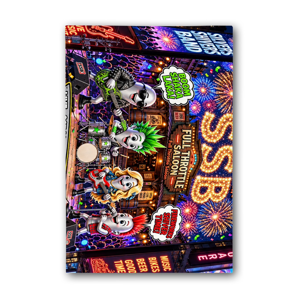 The Silver Shivers Band Premium Stretched Canvas