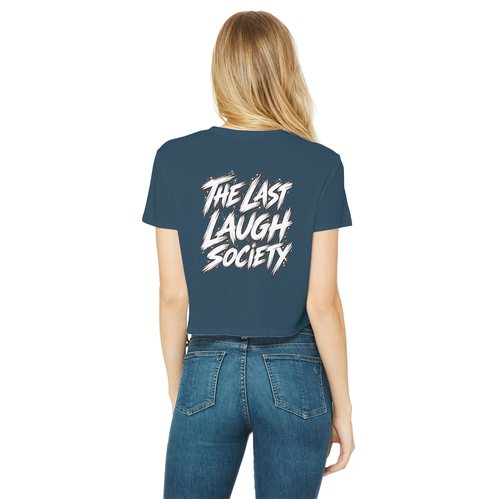 The Last Laugh Society Classic Women's Cropped Raw Edge T-Shirt