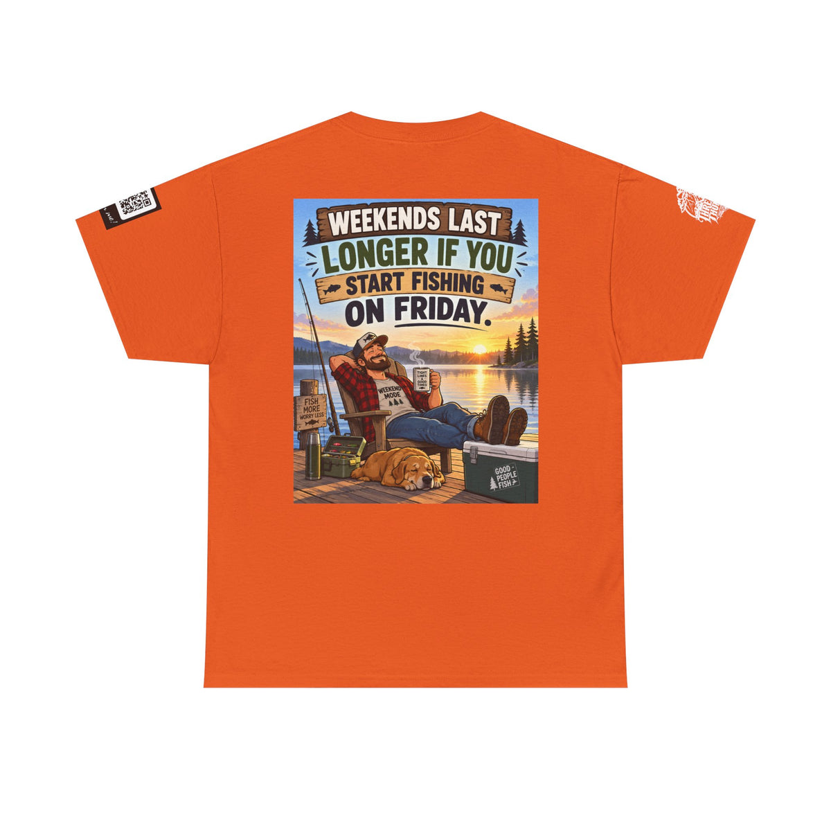Weekends Last Longer When You Start Fishing Friday Back Graphic Tee