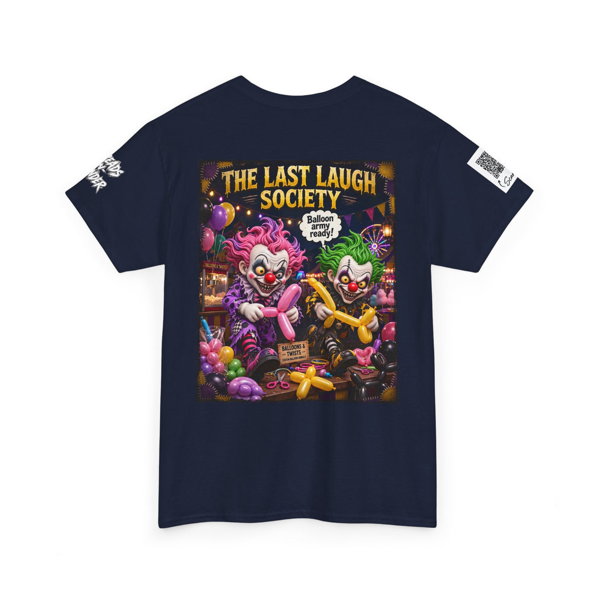 The Last Laugh Society Tee #130 — Carnival Clown Horror Graphic T-Shirt