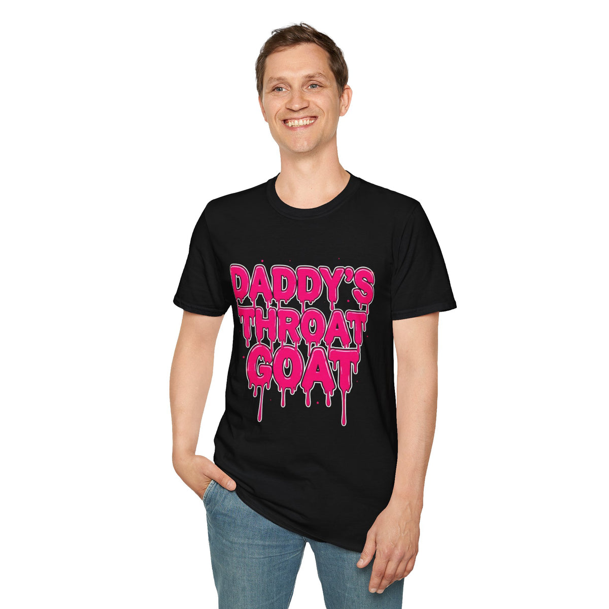 Graphic Tee — "Daddy's Throat" Drip Lettering Shirt