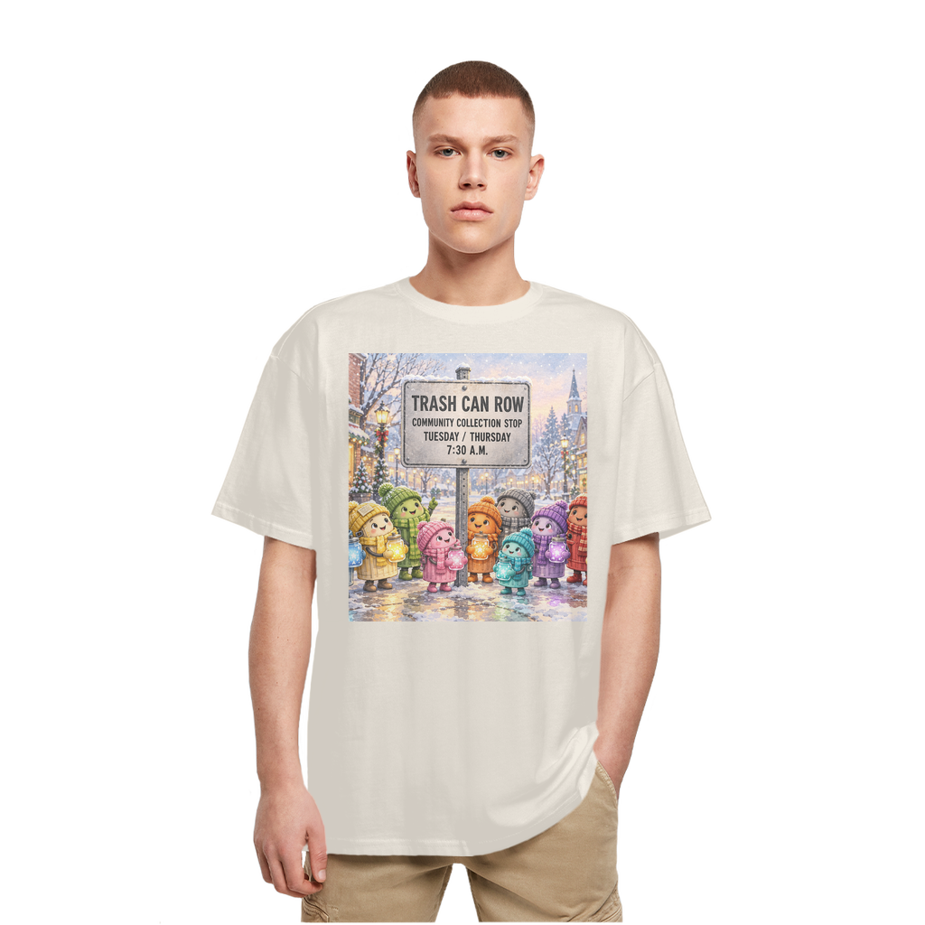 Trash Can Row Heavy Oversized T-Shirt