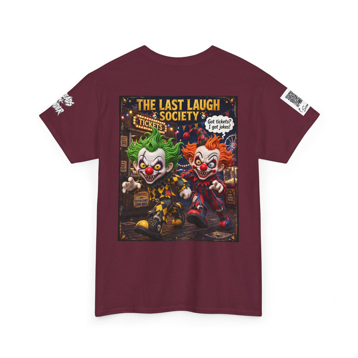 The Last Laugh Society Tee #135 — Carnival Clown Horror Graphic T-Shirt