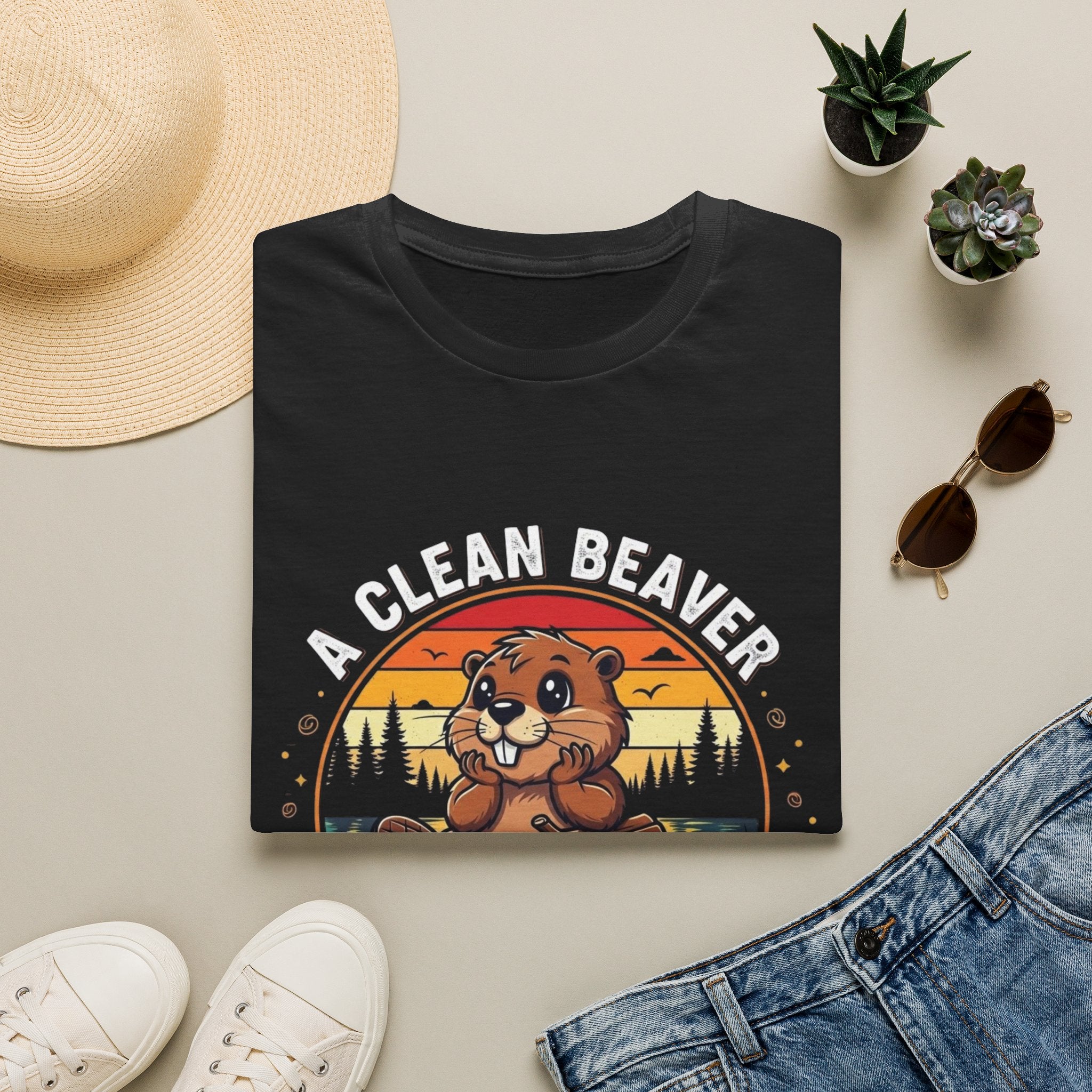 A Clean Beaver T-Shirt — "A Clean Beaver Always Gets More Wood" Retro Graphic Tee