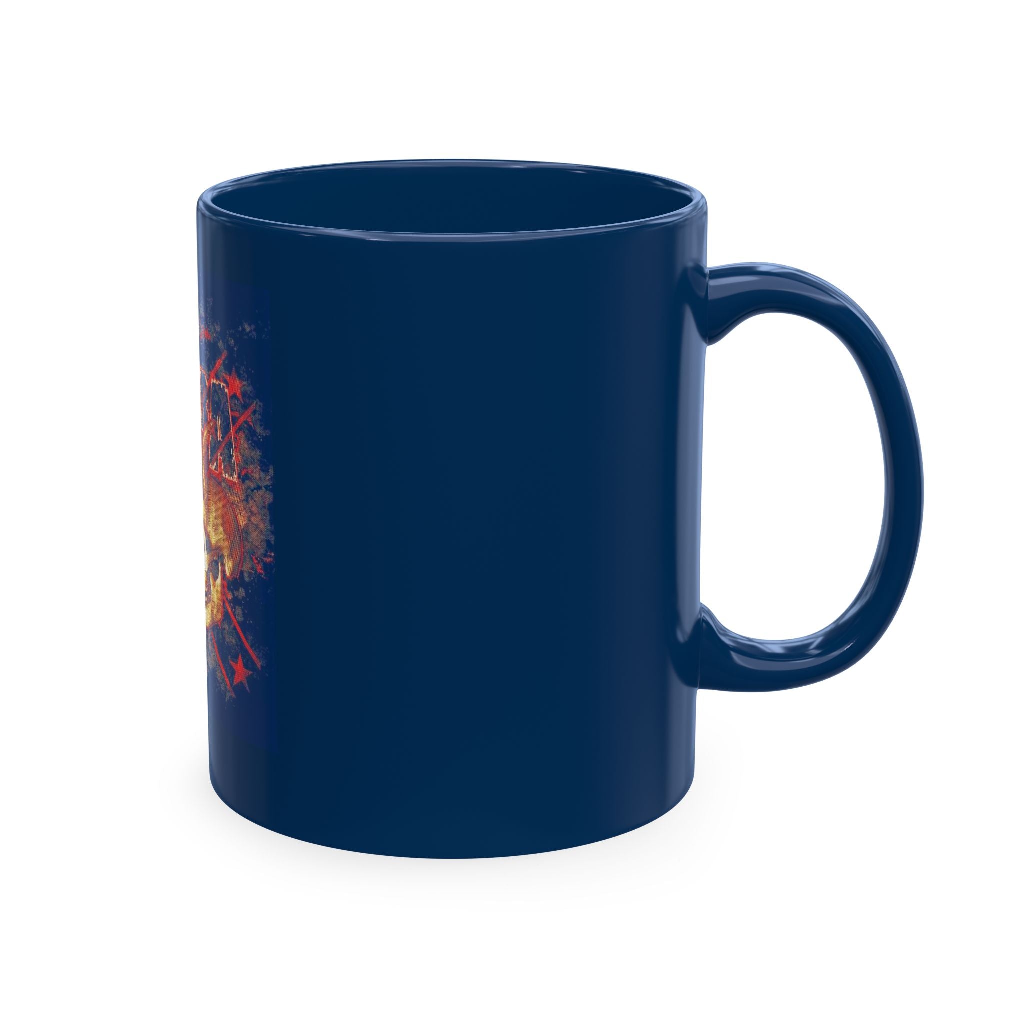 Skull Clash Ceramic Mug — Vintage Rock Tattoo Coffee Cup