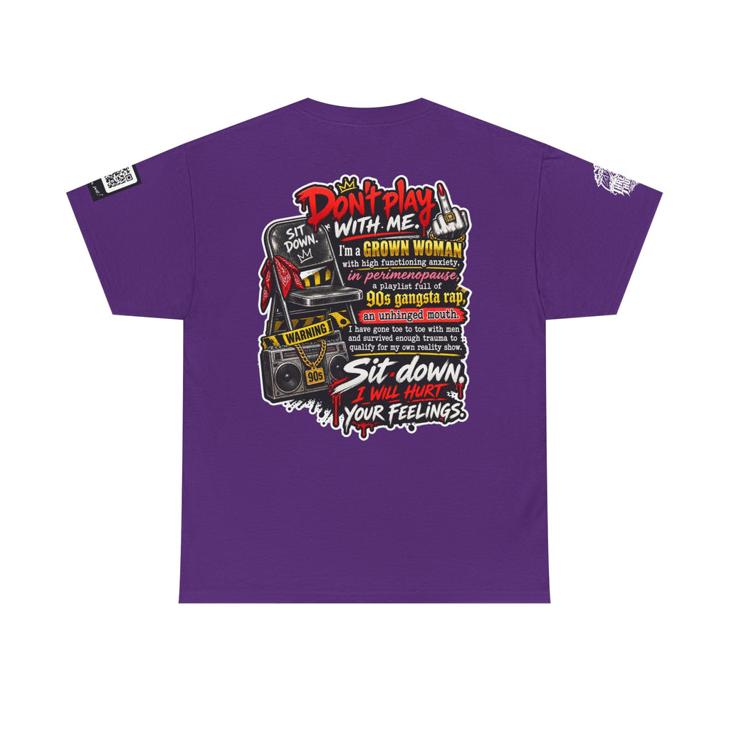 Grown Woman With Anxiety and 90s Gangsta Rap Back Graphic Tee