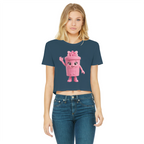 Trash Can Row – Classic Women's Cropped Raw Edge T-Shirt