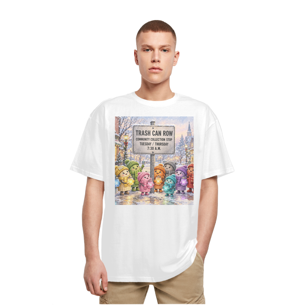 Trash Can Row Heavy Oversized T-Shirt