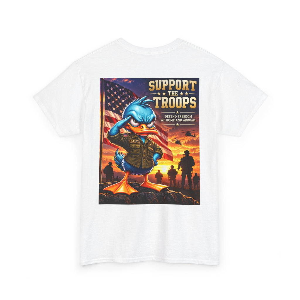 Support the Troops — Defend Freedom at Home and Abroad Back Graphic Tee
