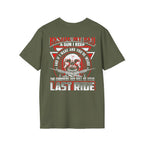 T-Shirt — "Beside My Bed a Gun I Keep" Skull Graphic