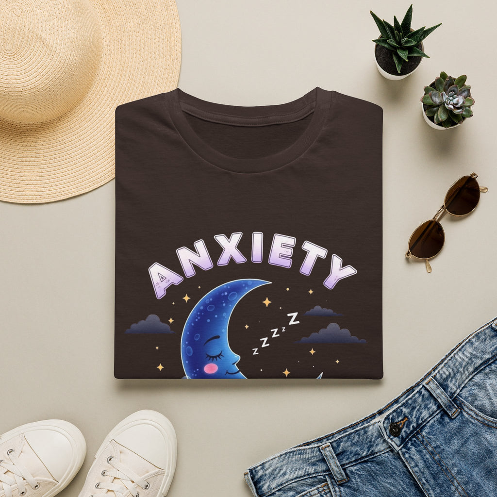 Anxiety Moon T-Shirt — 'Sleep Tight' Cute Moon & Stars Relaxation Tee