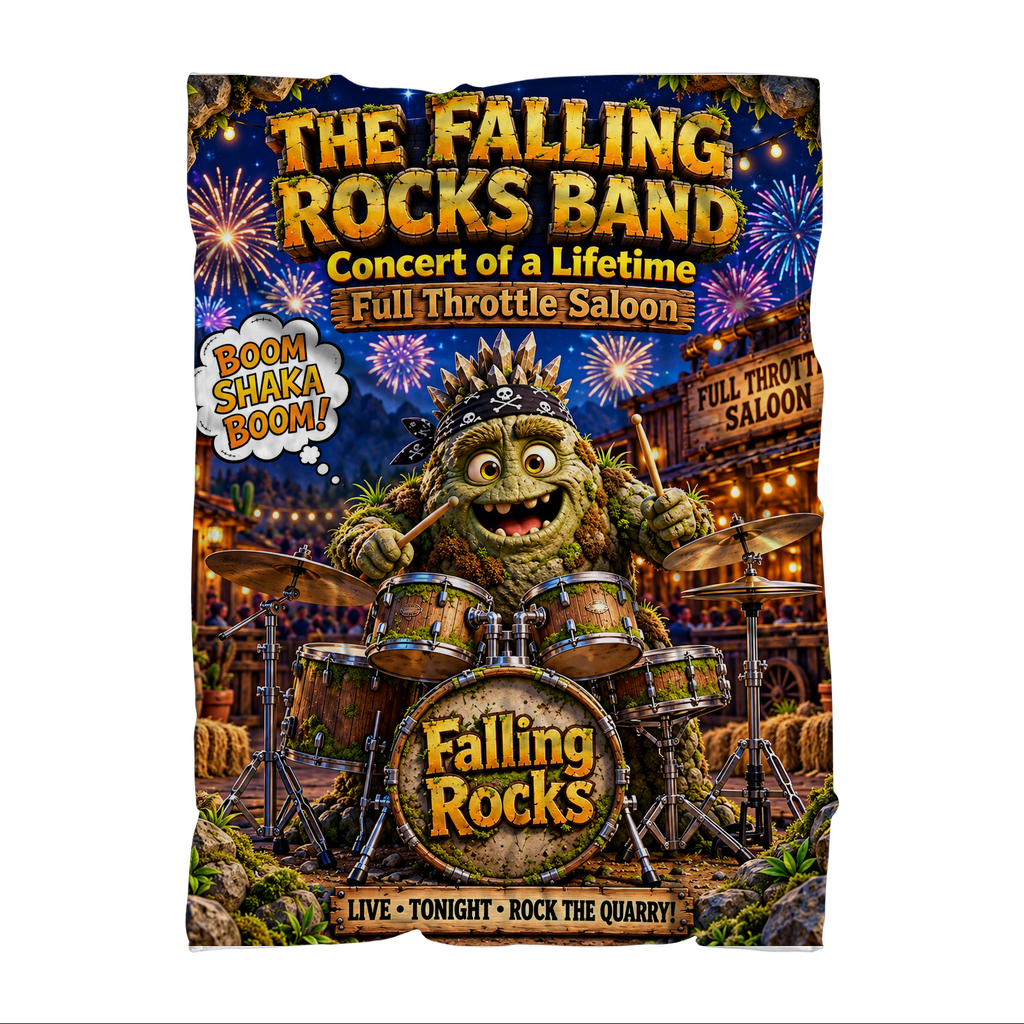 Falling Rocks COllection Premium Sublimation Adult Blanket