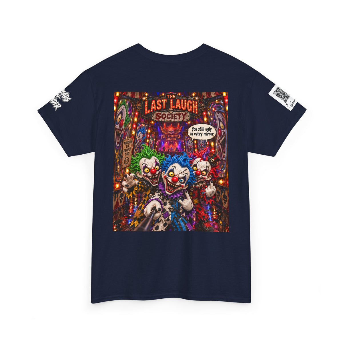 The Last Laugh Society Tee #116 — Carnival Clown Horror Graphic T-Shirt