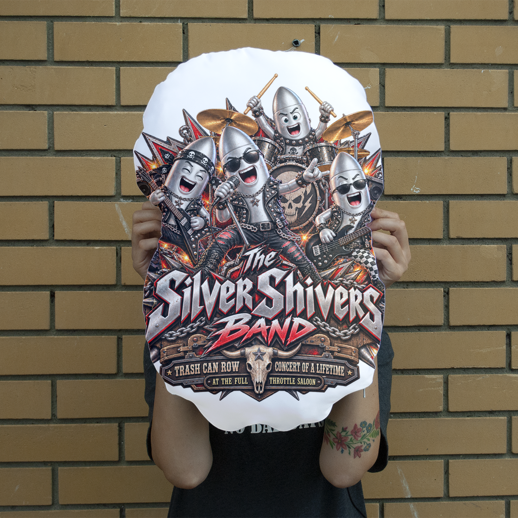 The Silver Shivers Band Giant Face Cushion