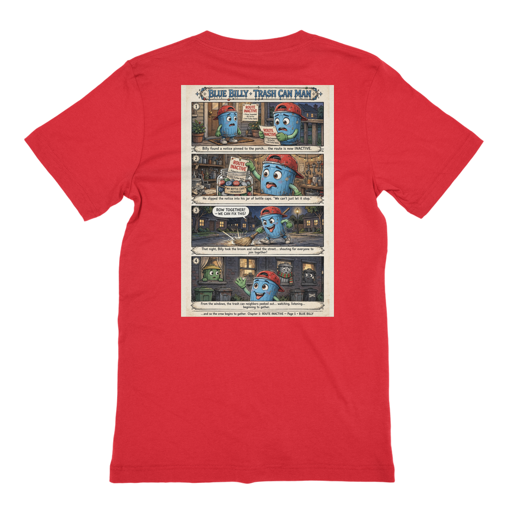 Trash Can Row – Premium Jersey Adult T-Shirt
