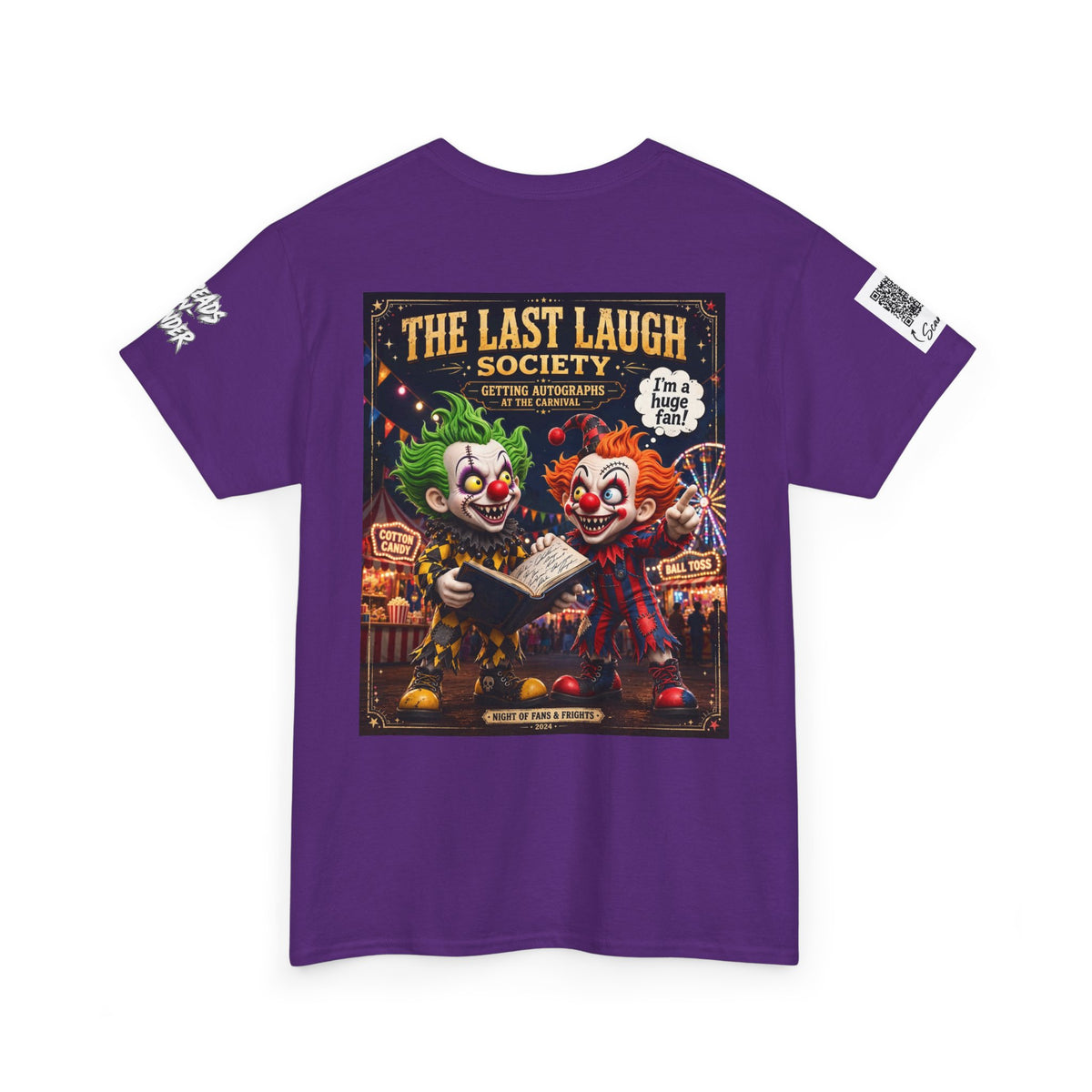 The Last Laugh Society Tee #124 — Carnival Clown Horror Graphic T-Shirt