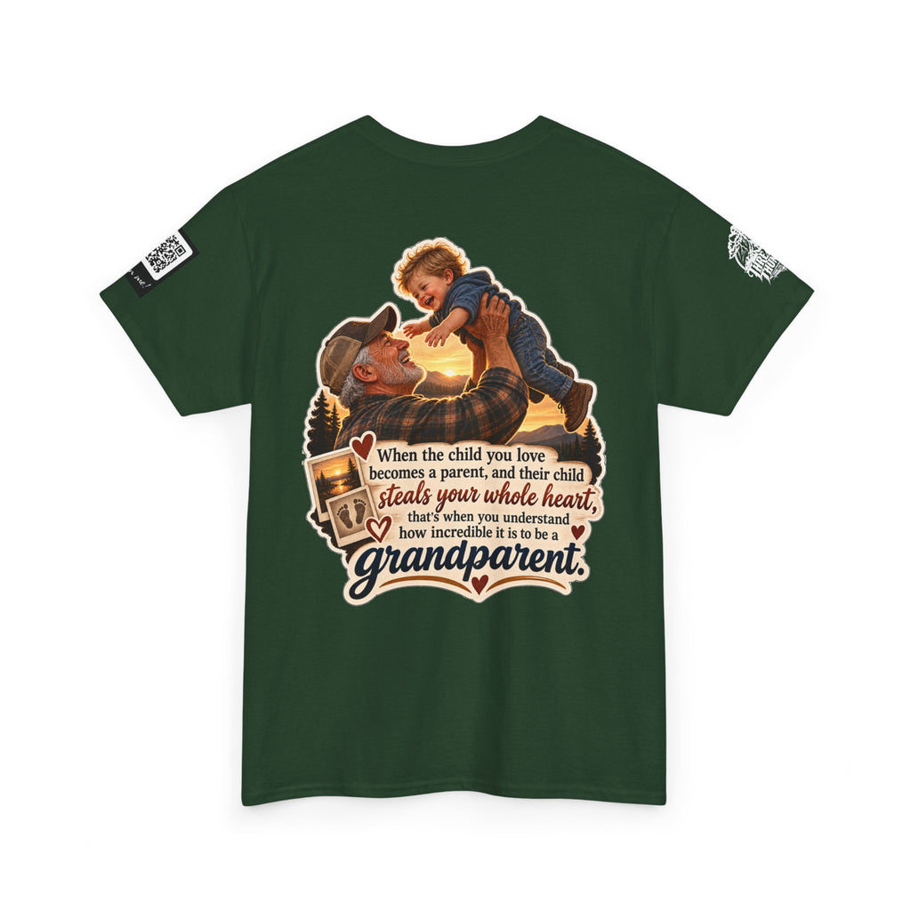A Grandchild Steals Your Whole Heart — Proud Grandparent Back Graphic Tee