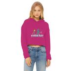 AOP Ladies Cropped Raw Edge Hoodie