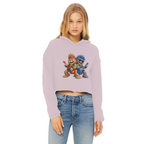 Falling Rocks COllection Ladies Cropped Raw Edge Hoodie