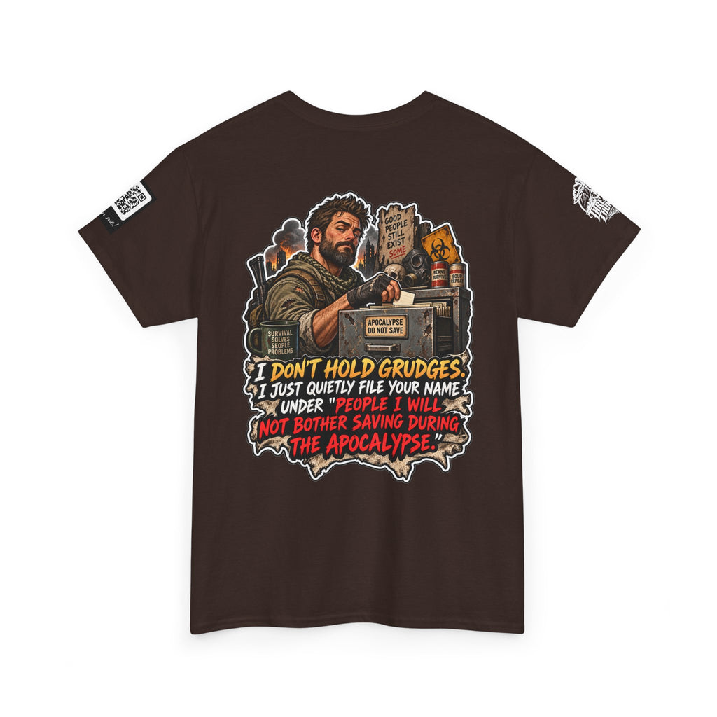 I Don’t Hold Grudges — Apocalypse Survival List Back Graphic Tee