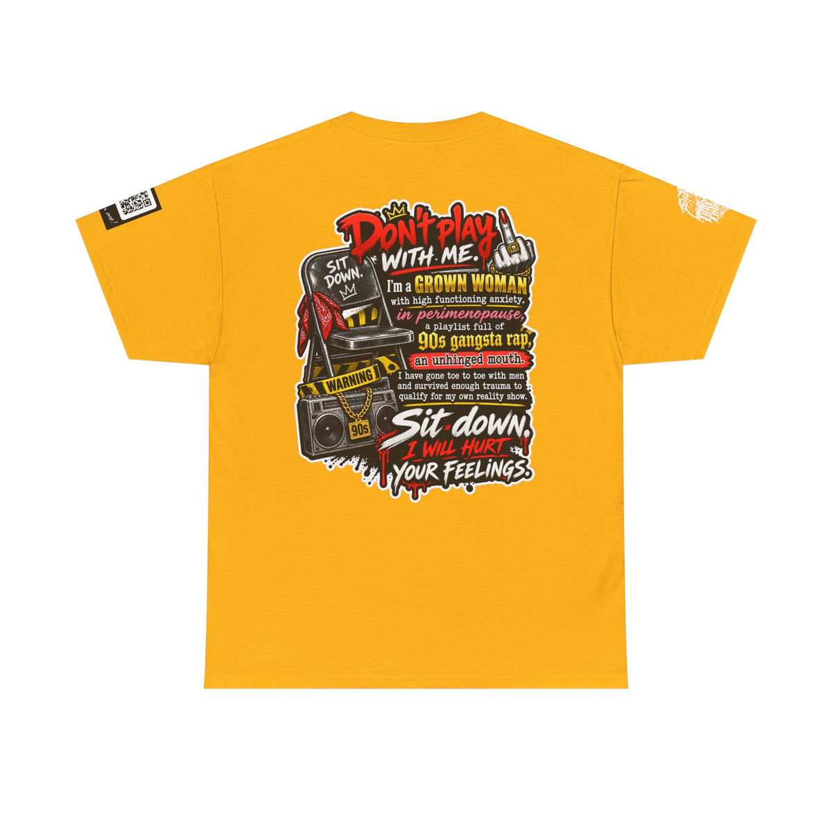 Grown Woman With Anxiety and 90s Gangsta Rap Back Graphic Tee