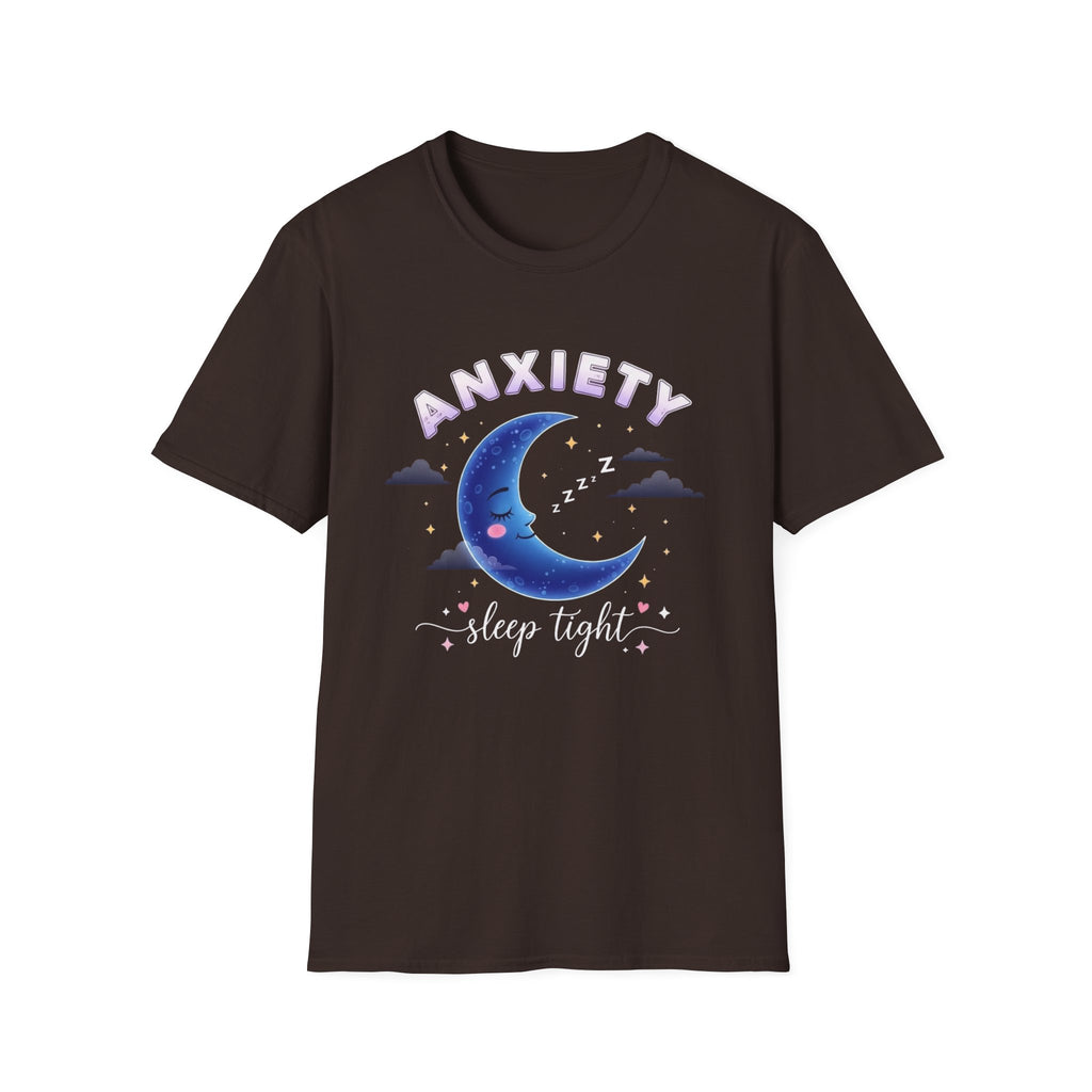 Anxiety Moon T-Shirt — 'Sleep Tight' Cute Moon & Stars Relaxation Tee