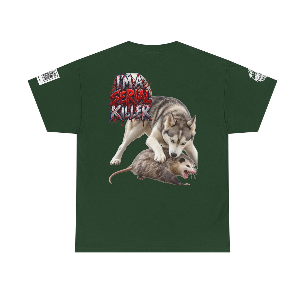 Graphic Tee — 'I'm a Serial Killer' Husky Crushing Possum Design
