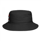 Bucket Hat - Red Liesbovt Homeland Security Skull Logo