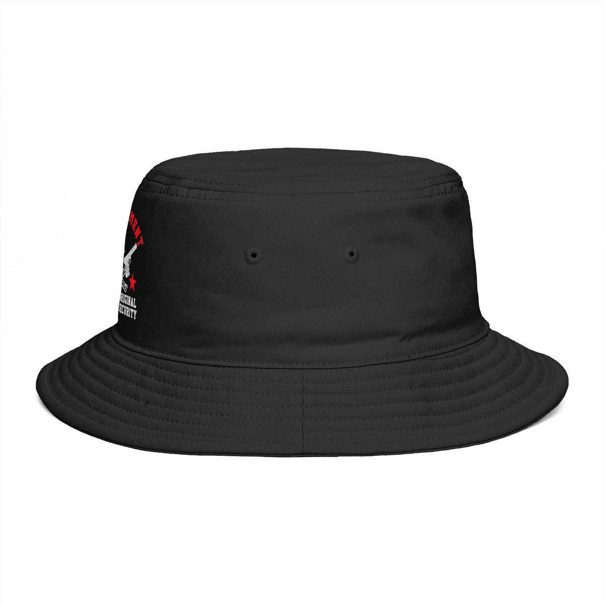 Bucket Hat - Red Liesbovt Homeland Security Skull Logo