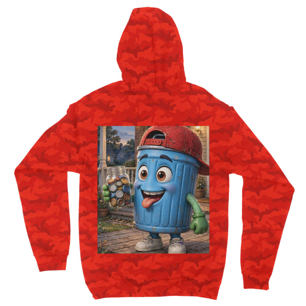 Trash Can Row Camouflage Adult Hoodie