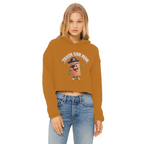TRASH CAN MAN Ladies Cropped Raw Edge Hoodie