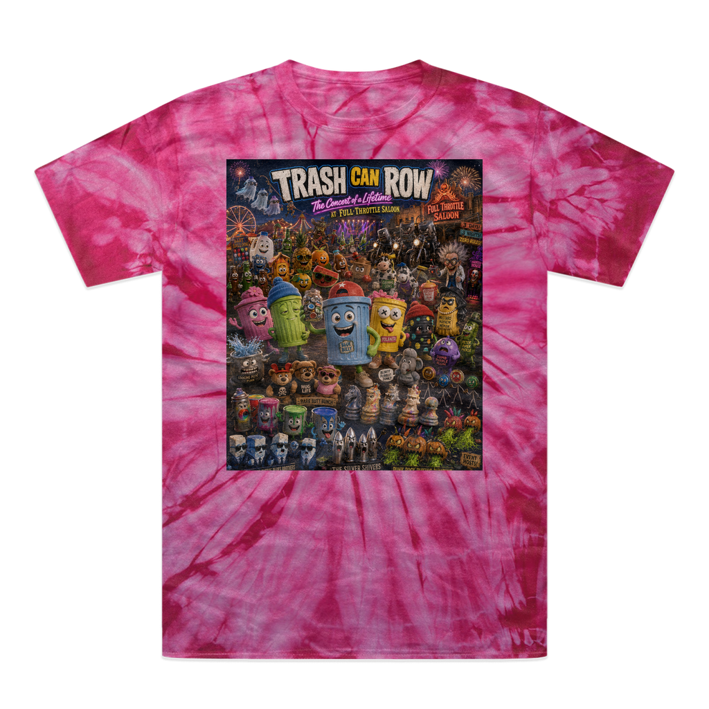 Trash Can Row CONCERT FOR A LIFETIME Tonal Spider Tie-Dye T-Shirt
