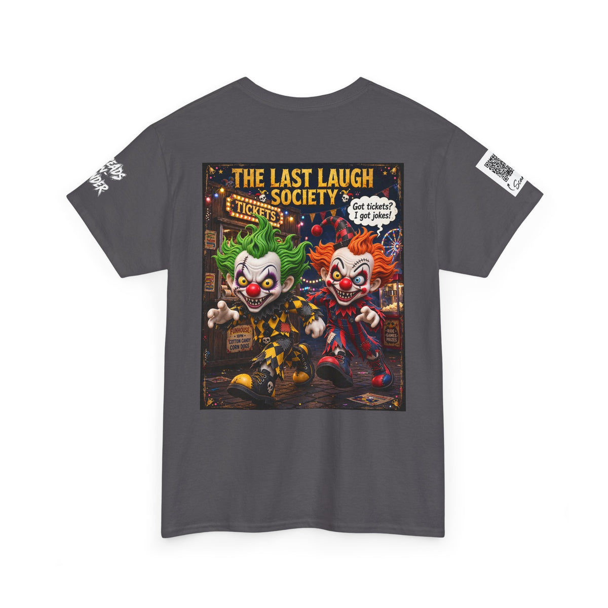 The Last Laugh Society Tee #135 — Carnival Clown Horror Graphic T-Shirt