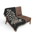 Second Amendment Woven Blanket — Rustic Constitution Quote Throw