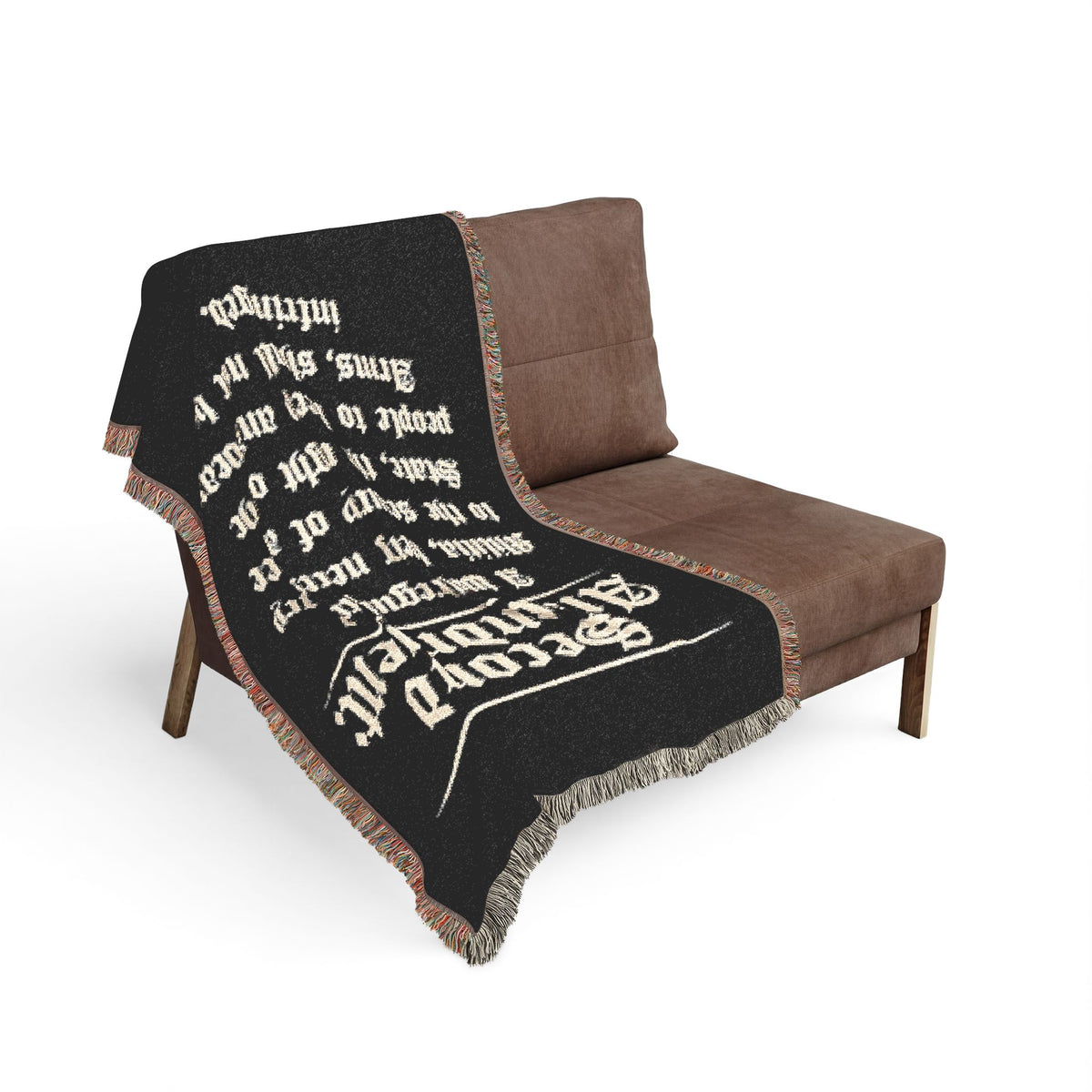 Second Amendment Woven Blanket — Rustic Constitution Quote Throw